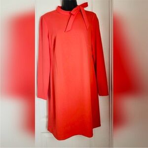 Calvin Klein Bow Neck Sheath Orange Dress